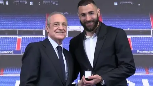 Florentino Pérez y Karim Benzema. 
