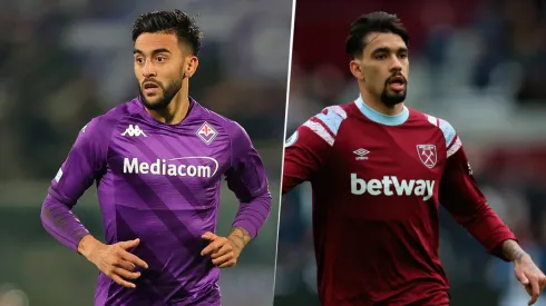 Nicolás González y Lucas Paquetá, figuras de Fiorentina y West Ham, respectivamente.