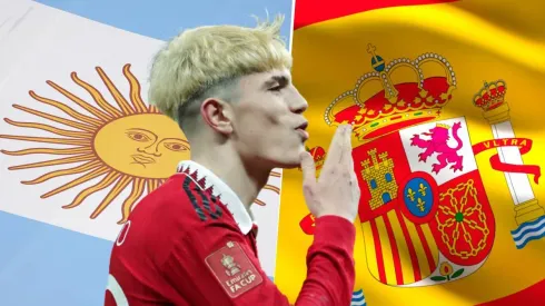 Alejandro Garnacho ya dejo claro que decidió jugar en la Selección Argentina y no en la de España. Getty Images.