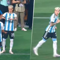 ¿Qué fue lo primero que hizo Garnacho en su presentación en la Argentina?