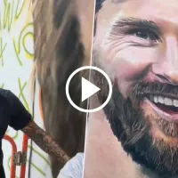 Beckham pintó un mural de Lionel Messi en Miami para recibirlo