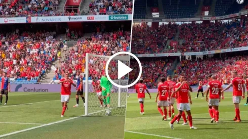 Ángel Di María marcó un gol en su regreso al Benfica en el amistoso contra el Basel de Suiza.