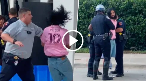 Un hincha del Inter Miami fue esposado por intentar acercarse a Lionel Messi.