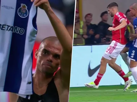 Se calentó Pepe: expulsado y realizó insólito gesto contra Benfica