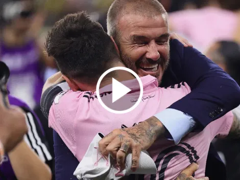 VIDEO: el emotivo abrazo entre Lionel Messi y David Beckham tras el título