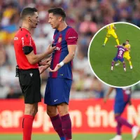 Escándalo: el agarrón contra Lewandowski que no fue visto por el árbitro