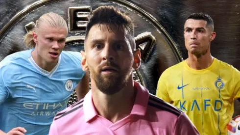 Erling Haaland, Lionel Messi y Cristiano Ronaldo.