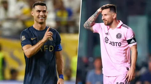 Cristiano Ronaldo es el nuevo líder de la clasificación histórica que solo cuenta goles en ligas nacionales. Por su parte, Lionel Messi está cuarto. Getty Images.