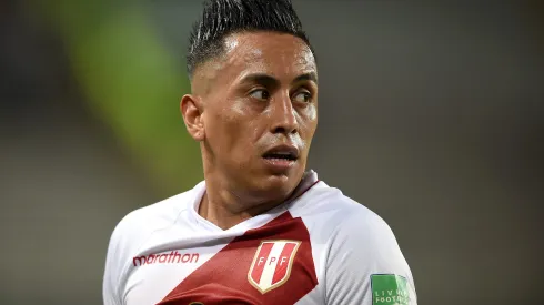 LIMA, PERU - NOVEMBER 11: Christian Cueva of Peru looks on during a match between Peru and Bolivia as part of FIFA World Cup Qatar 2022 Qualifiers at Estadio Nacional de Lima on November 11, 2021 in Lima, Peru. (Photo by Ernesto Benavides - Pool/Getty Images)