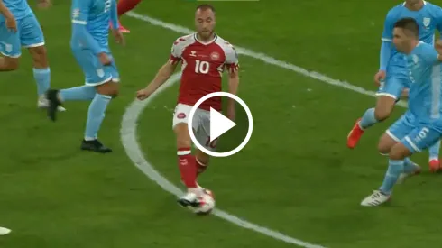 Magistral asistencia de taco de Eriksen para la goleada de Dinamarca