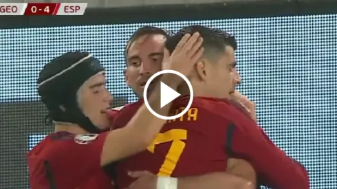 Morata marcó doblete ante Georgia.