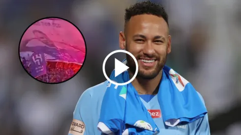Neymar fue recibido con una ovación, bengalas y hasta una impactante pancarta.