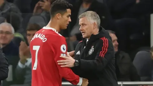 Ole Solskjaer junto a Cristiano Ronaldo en una de las épocas que coincidieron en el Manchester United. Getty Images.