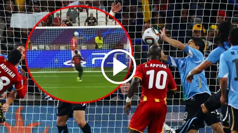 A lo Suárez: la sacó con la mano para evitar un gol del rival