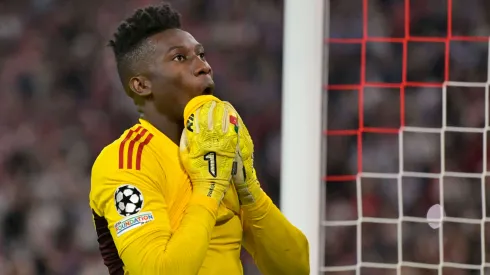 André Onana, durante el partido entre Bayern y Manchester United.
