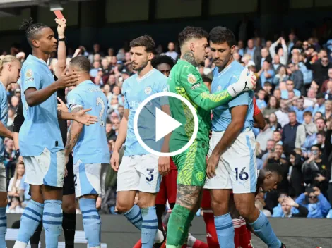 La infantil expulsión de Rodri por agresión a Gibbs-White