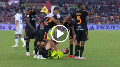 El árbitro, Matteo Marchetti se lesionó en el encuentro entre AS Roma y Frosinone