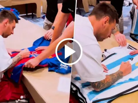 ¿De qué se trata el video en el que se lo ve a Messi firmando decenas de camisetas?