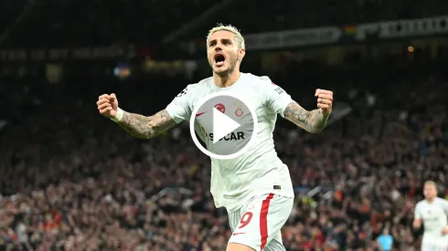 Mauro Icardi celebra su gol ante el Manchester United por Champions League, para la victoria del Galatasaray