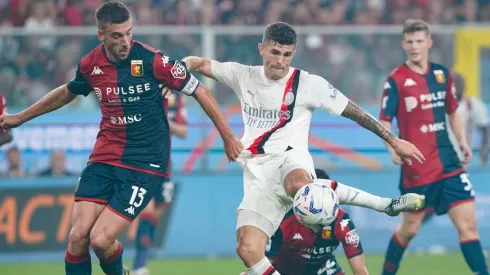 El remate de Pulisic para el gol de Milan ante Genoa.