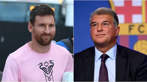 Lionel Messi y Joan Laporta.
