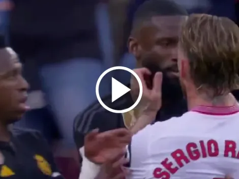 ¡Sergio Ramos agarró a Rüdiger de los cachetes!