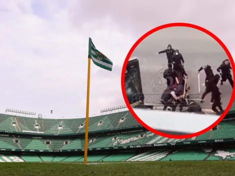 Imágenes sensibles: brutal pelea entre los ultras de Betis y Osasuna