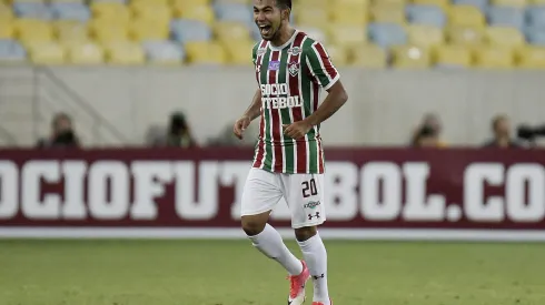 RIO DE JANEIRO, BRAZIL - OCTOBER 18: Junior Sornoza of Fluminense celebrates a scored goal during the match between Fluminense and Sao Paulo as part of Brasileirao Series A 2017 at Maracana Stadium on October 18, 2017 in Rio de Janeiro, Brazil. (Photo by Alexandre Loureiro/Getty Images)