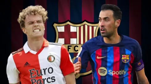 Mats Wieffer y Sergio Busquets.