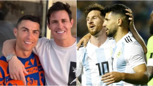 Cristiano Ronaldo, Edu Aguirre, Lionel Messi y Sergio 'Kun' Agüero.