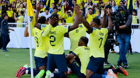 QUITO, ECUADOR – SEPTEMBER 12: Felix Torres of Ecuador celebrates with teammates after scoring the team's first goal during a FIFA World Cup 2026 Qualifier match between Ecuador and Uruguay at Estadio Rodrigo Paz Delgado on September 12, 2023 in Quito, Ecuador. (Photo by Franklin Jacome/Getty Images)