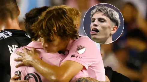 Lionel Messi, Benjamin Cremaschi y Alejandro Garnacho.