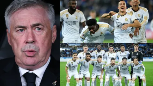 Carlo Ancelotti y sus jugadores en Real Madrid.