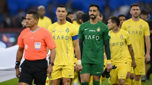 RIYADH, SAUDI ARABIA - DECEMBER 01: Cristiano Ronaldo of Al-Nassr looks on before the Saudi Pro League match between Al-Hilal and Al-Nassr at King Fahd International Stadium on December 01, 2023 in Riyadh, Saudi Arabia. (Photo by Michael Regan/Getty Images)
