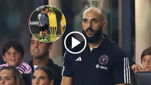 Lionel Messi, Luis Suárez y Yassine Cheuko.