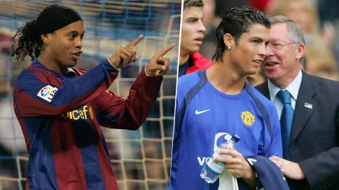 Rio Ferdinand contó que Alex Ferguson, en el Manchester United, prefería a Ronaldinho antes que a Cristiano Ronaldo. Getty Images.
