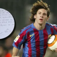 Se subastará el primer contrato de Lionel Messi en Barcelona