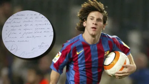 Se subastará el primer contrato de Lionel Messi con Barcelona.
