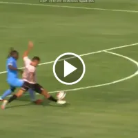 Luis \'Kunty\' Caicedo fue expulsado en Perú por esta terrible patada