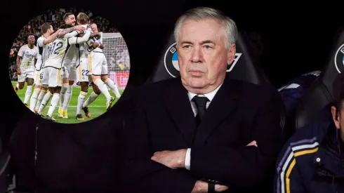 Carlo Ancelotti y jugadores del Real Madrid.