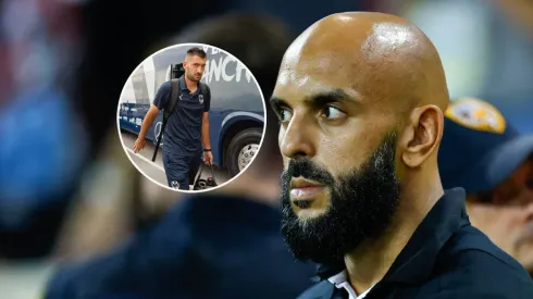 Nicolás Sánchez y el guardaespaldas de Messi.