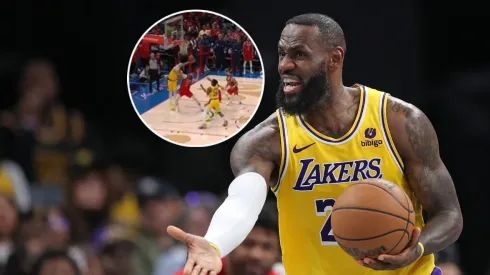 Jugada de Anthony Davis y LeBron James.