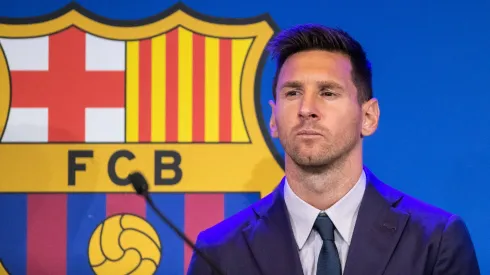 Lionel Messi en su salida del Barcelona tres años atrás.