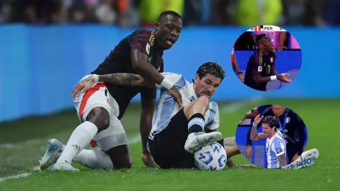Luis Advíncula y Rodrigo De Paul se cruzaron en el partido entre Perú y Argentina.