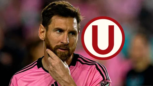 Lionel Messi y escudo de Universitario.