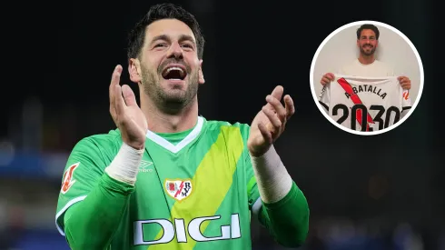 El arquero argentino firmó hasta 2030 en el Rayo, que le compró su pase a River.