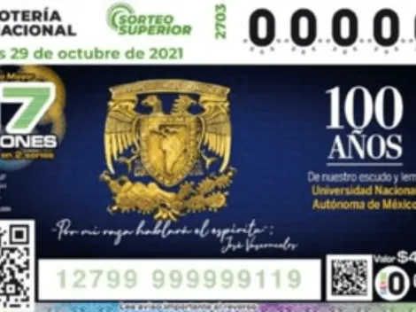 Resultados Sorteo Superior: números que cayeron viernes 29 de octubre | Lotería Nacional Sorteo 2703 aniversario 100 UNAM