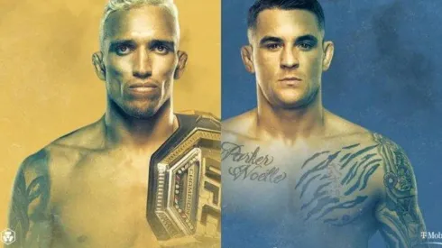 Charles Oliveira vs. Dustin Poirier por el UFC 269. (Foto: Twitter oficial UFC en español).