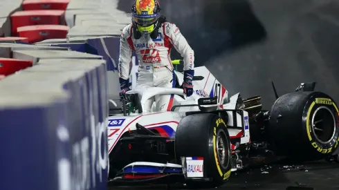 Mick Schumacher en un accidente en el Gran Premio de Arabia Saudita.