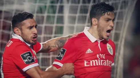 Raúl Jiménez y Toto Salvio con el Benfica 2016